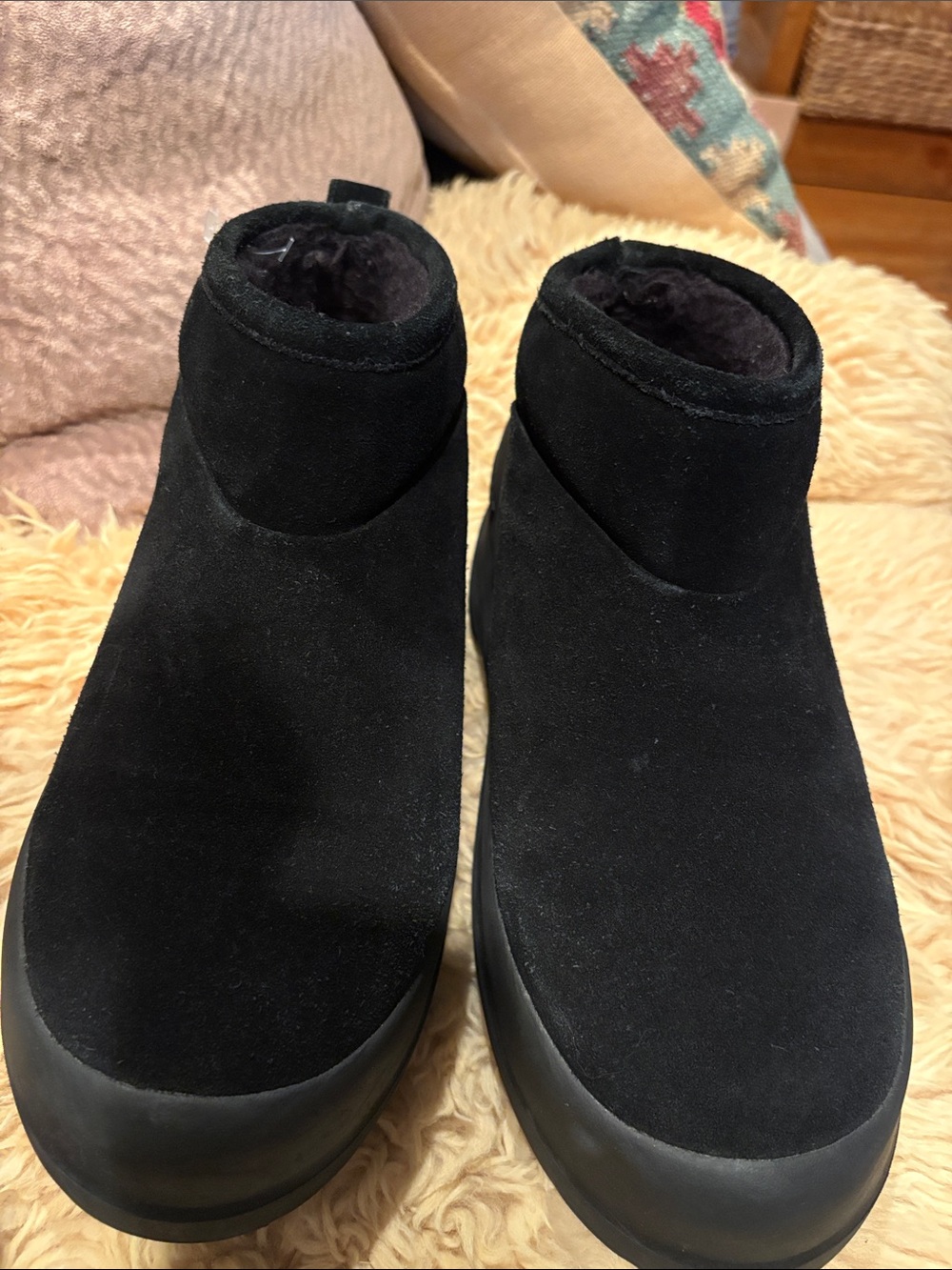 Moon Boot Black Suede Ankle Booties